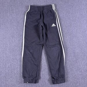 Adidas Kids Black Regular Fit Coupe Standard 3 Stripes Joggers Sweatpants Size S